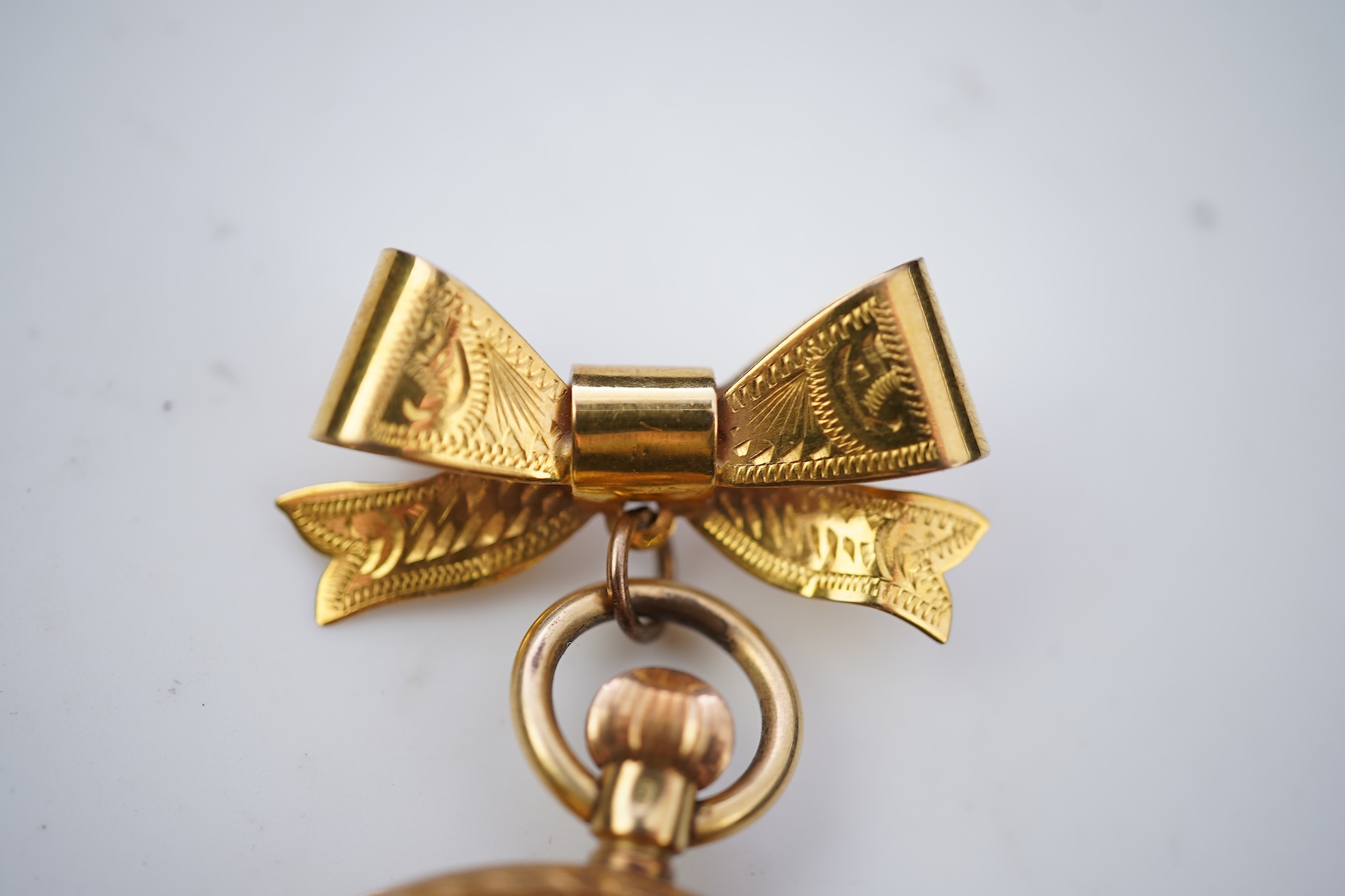 A gold fob watch, early 20th century and later